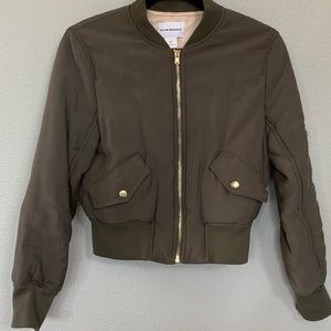 Bomber jacket with gold hardware